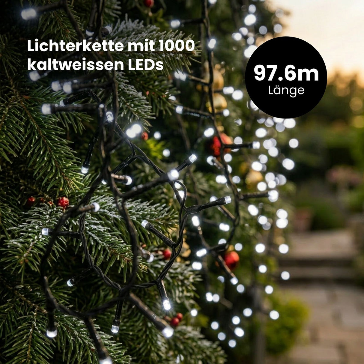 LED-Lichterkette 97m Lichtergirlande Beleuchtung Dekolichter Leuchte