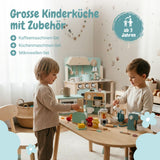 Spielküche mit Frühstücksset Kaffeeautomat Mikrowelle Küchenmaschinen