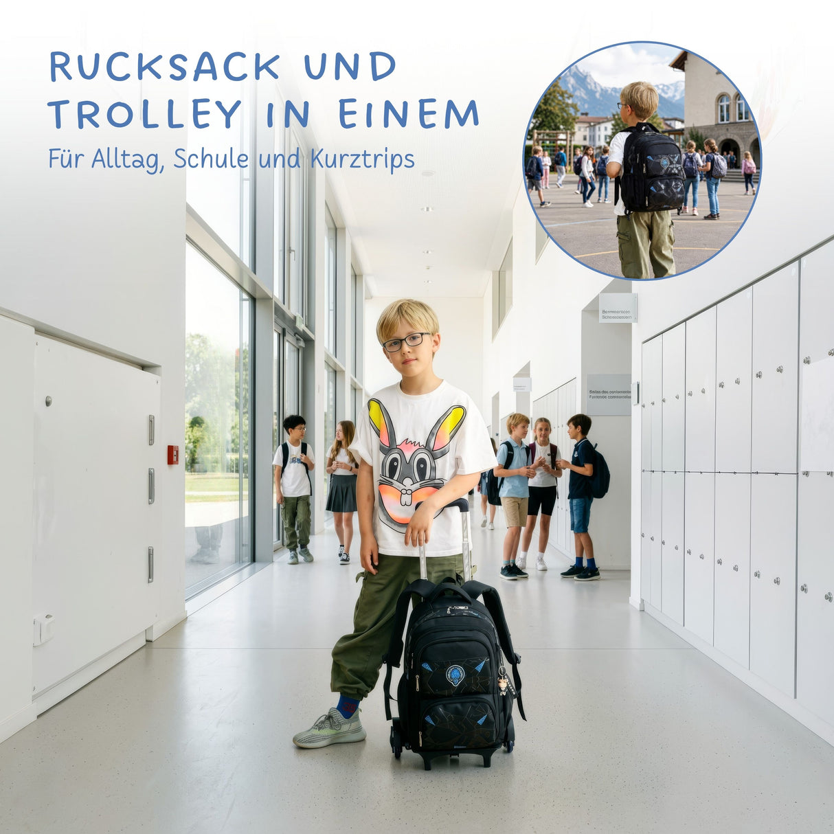 Rucksacktrolley Schulrucksack Schulthek Reiserucksack Kofferrucksack