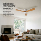 Holz-Deckenventilator Deckengebläse LED-Deckenventilator Deckenlüfter