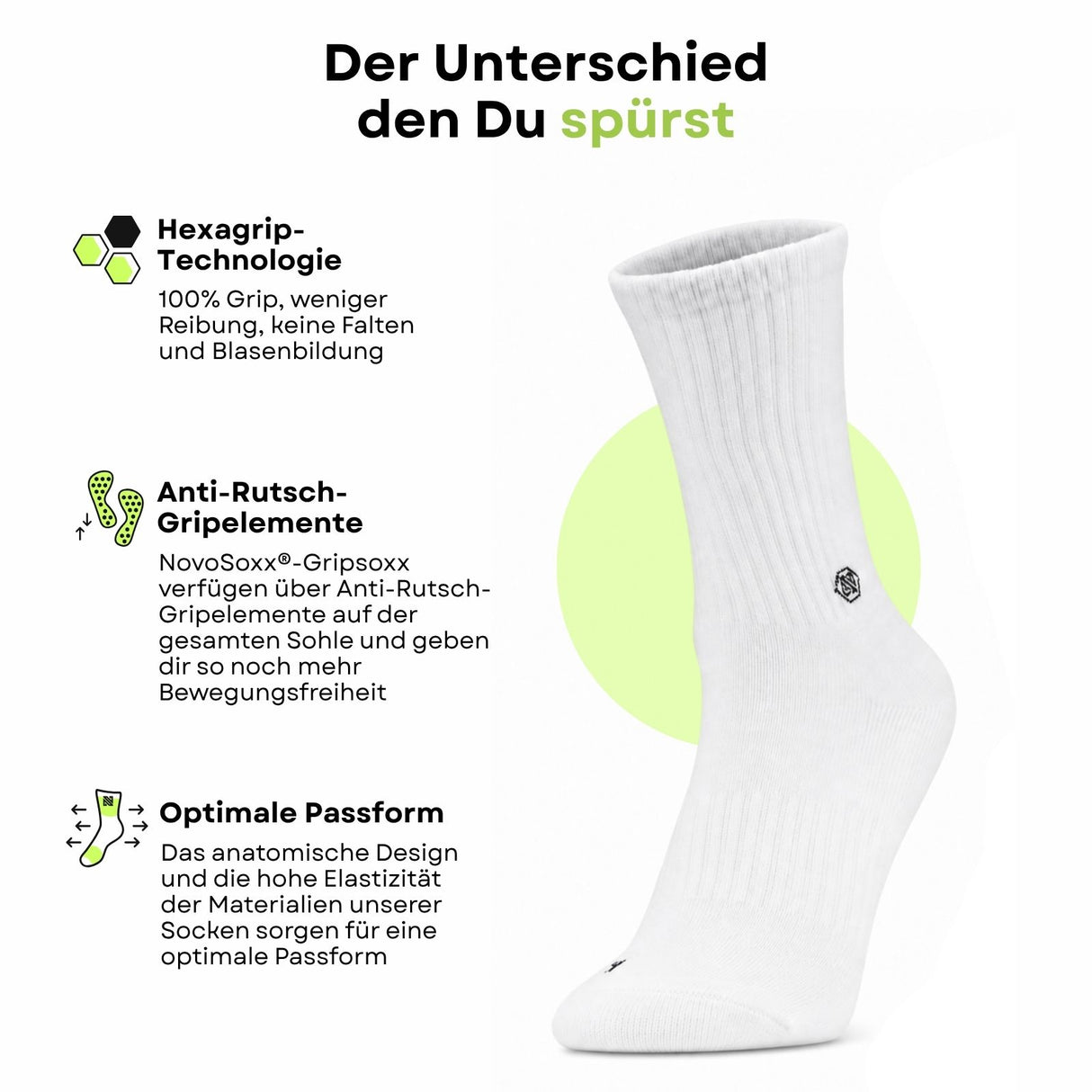 Fussballsocken Gr. 31-35 Sportstrümpfe GripSoxx SE Weiss