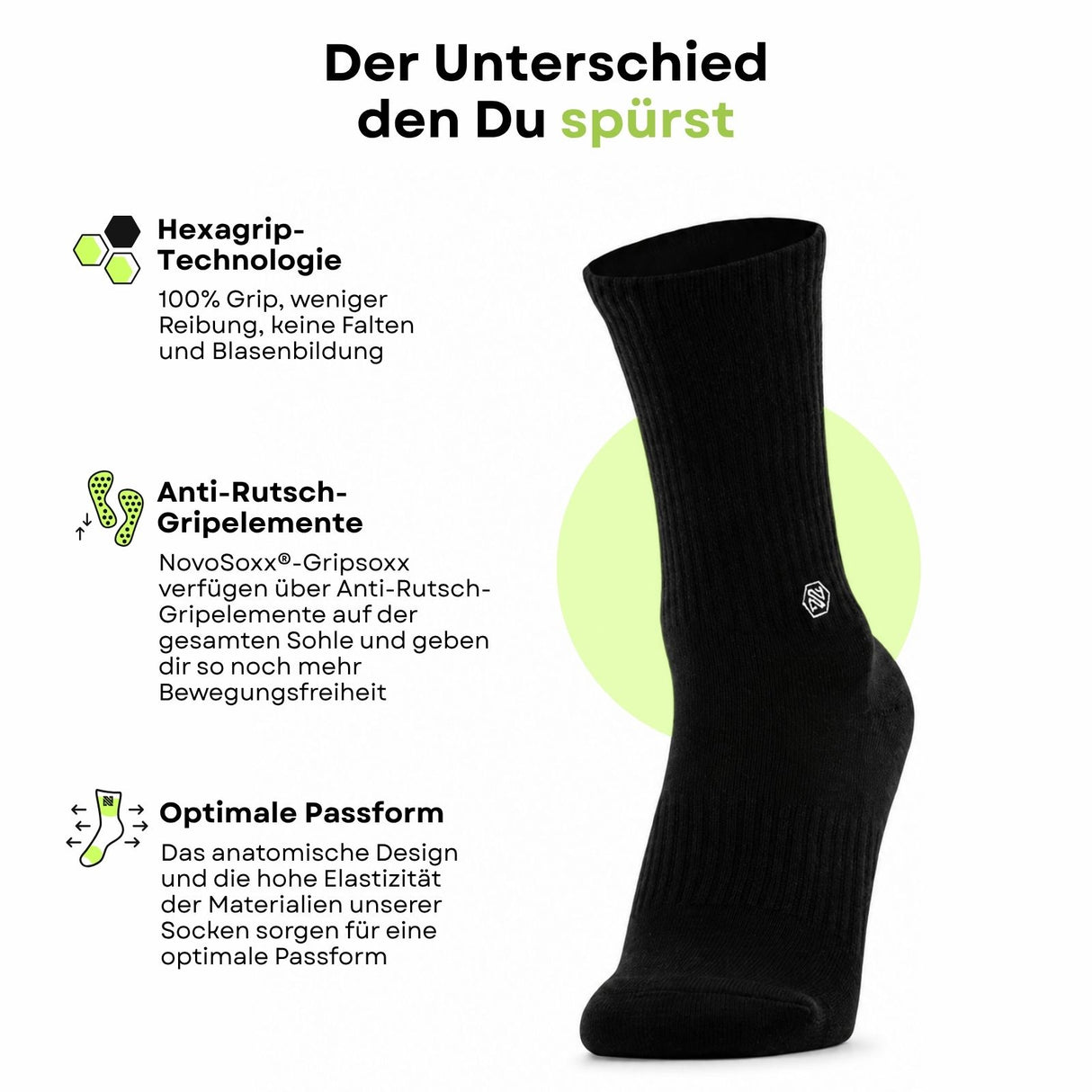 Fussballsocken Gr. 31-35 Sportstrümpfe GripSoxx SE Schwarz