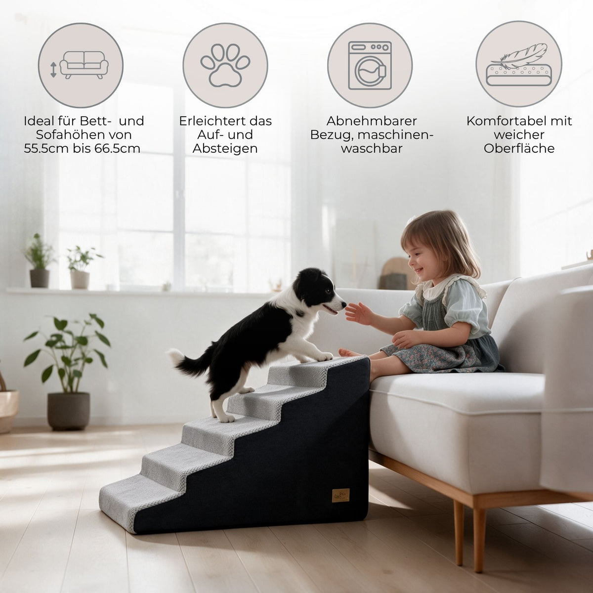 Schaumstoff-Hundetreppe Grösse XL Haustierrampe Haustiertreppe Hunderampe