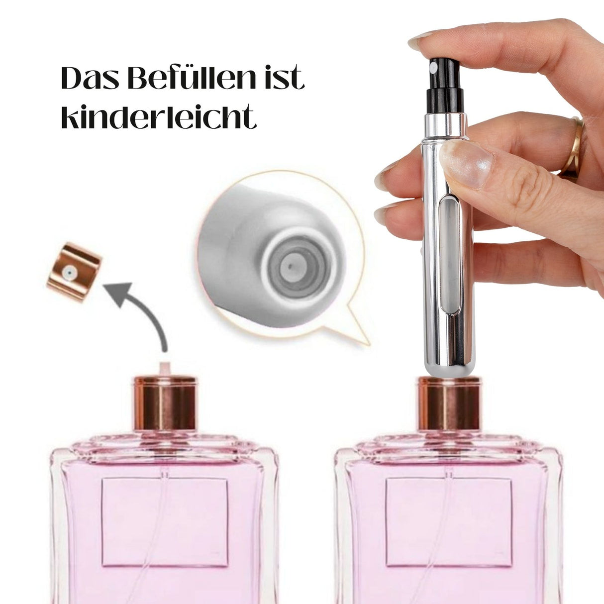 8ml Mini-Parfümzerstäuber Parfum Vaporisateur Silbrig