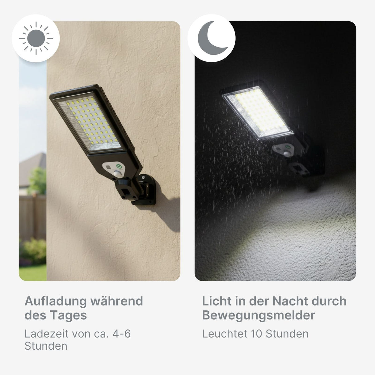 LED Solar Fassadenbeleuchtung mit Bewegungsmelder Gartenleuchte
