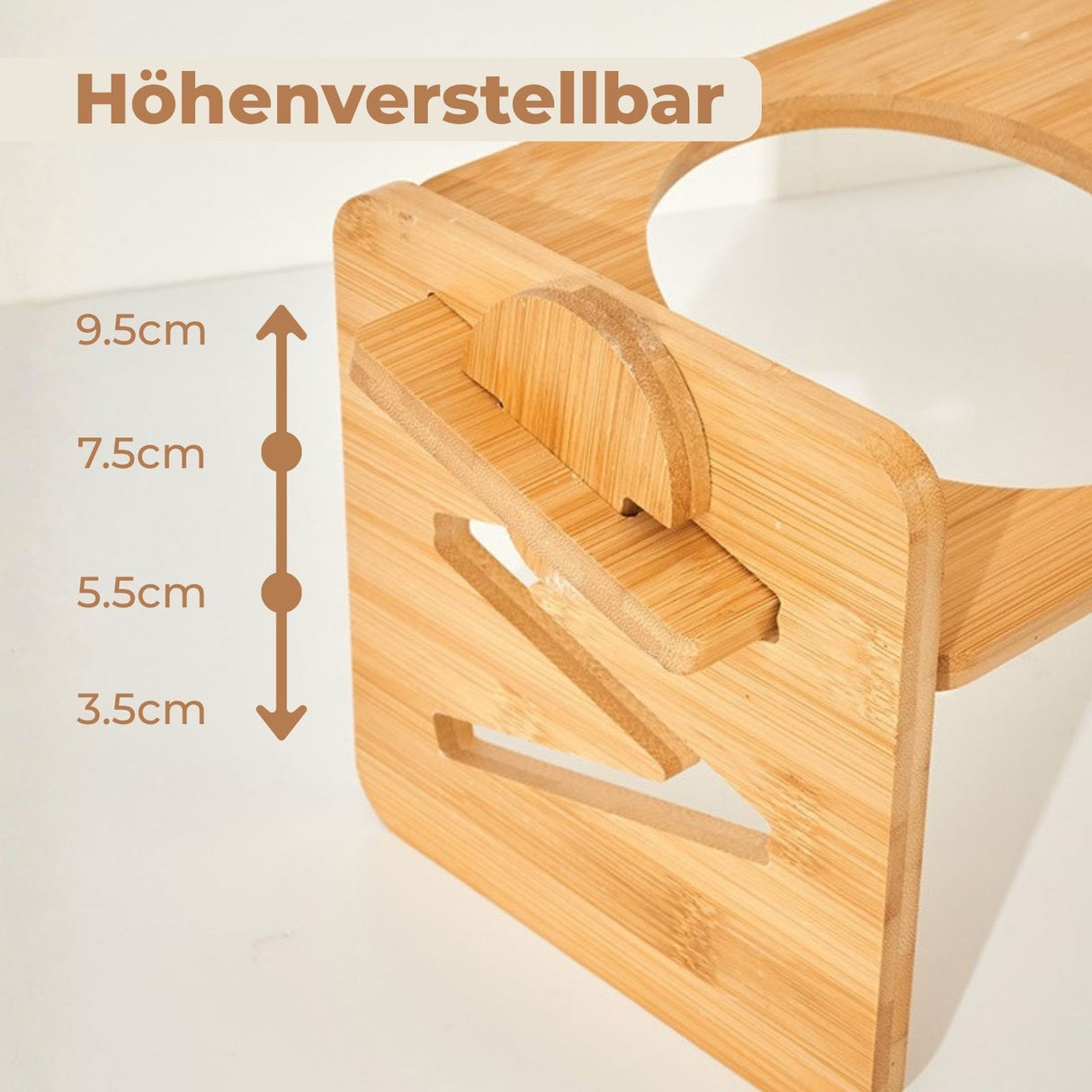 Doppelnapf aus Holz Verstellbarer Futternapf Futterstation Fressnapf