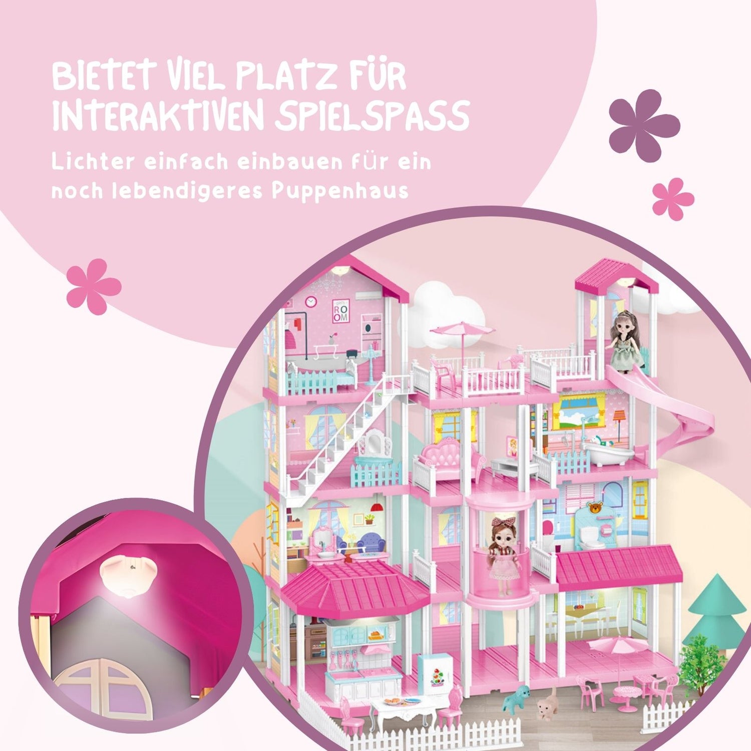 Puppen Haus Stube Möbel Spielzeug Spielhaus Villa Residenz Schloss