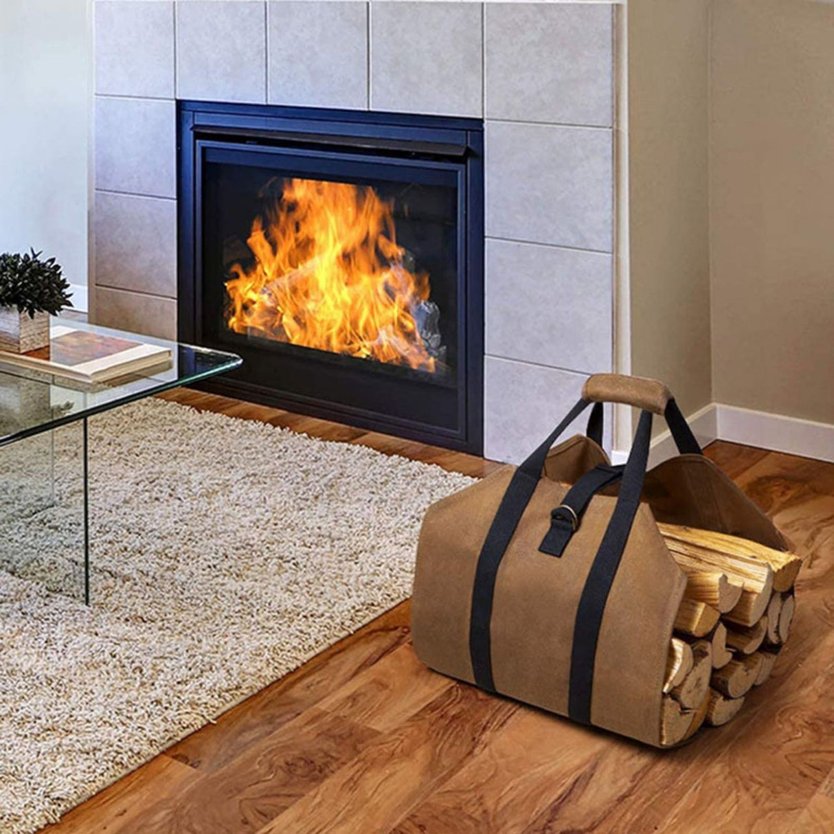 Brennholz-Tragehilfe Holztragetasche Kamintasche Outdoor-Holztrage