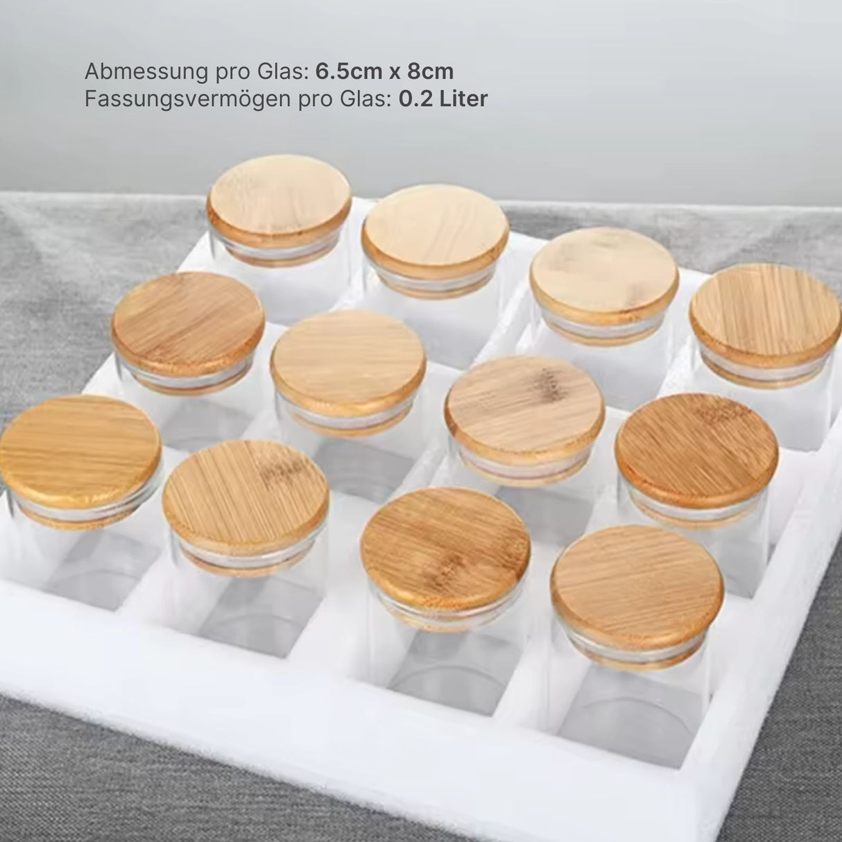 12-teiliges Gläser-Set Aufbewahrungsglas Glasbehälter Vorratsglas