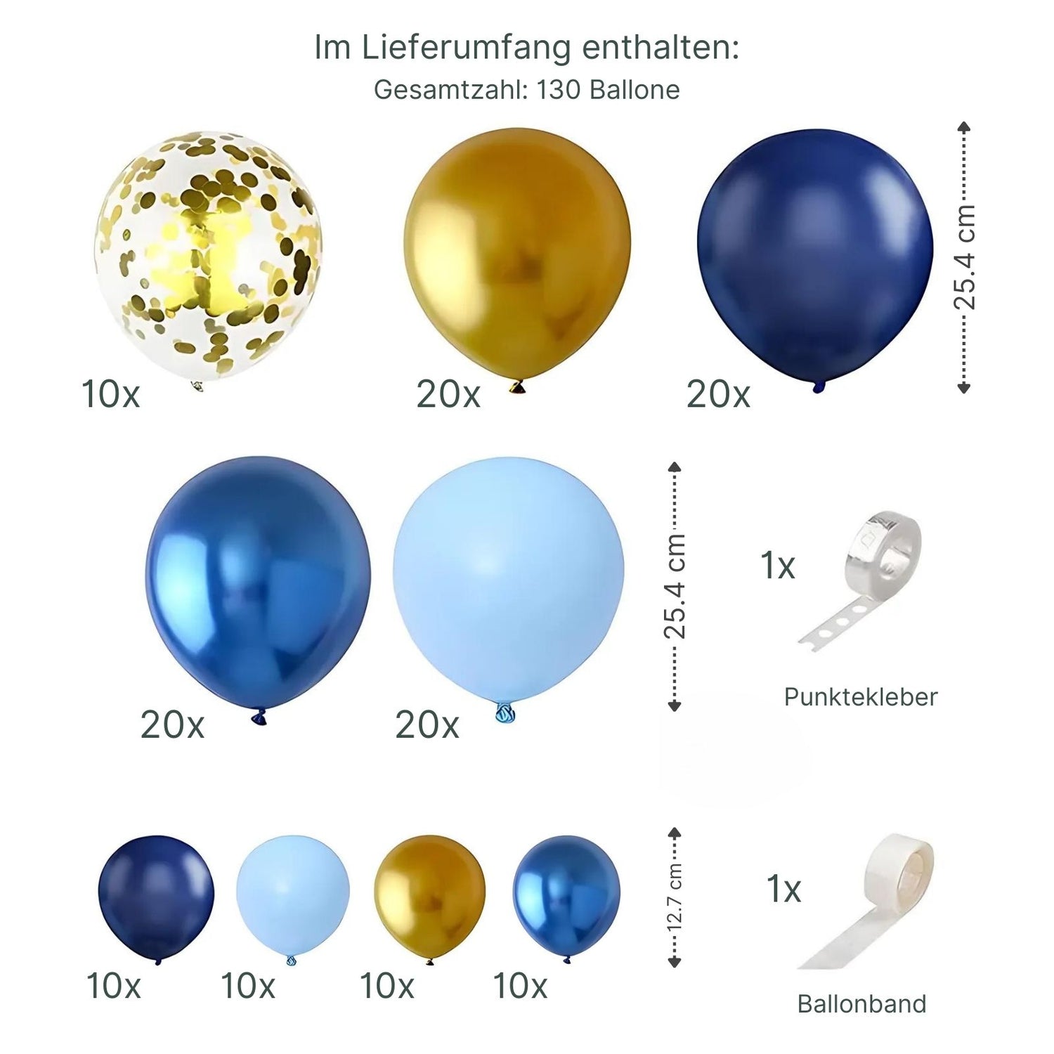 130er Set Luftballons Ballonbogen Ballongirlande Party-Luftballons Geburtstagsballons