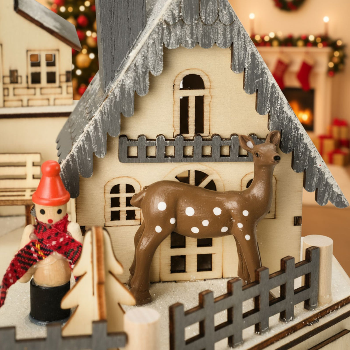 Holz-Adventskalender 24 Schubladen mit LED Weihnachtskalender