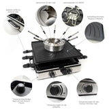 Raclette-Grill mit Fonduetopf Raclette-Set Fondue Chinoise Tischgrill