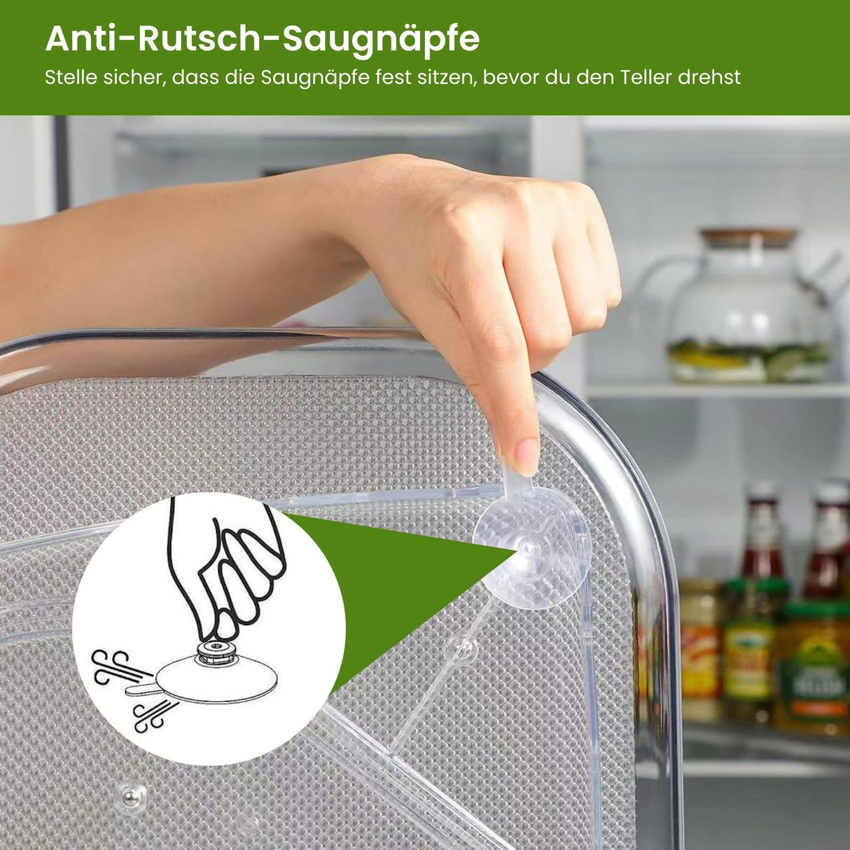 Kühlschrank-Drehteller Drehplatte Aufbewahrungs-Tablett Organizer