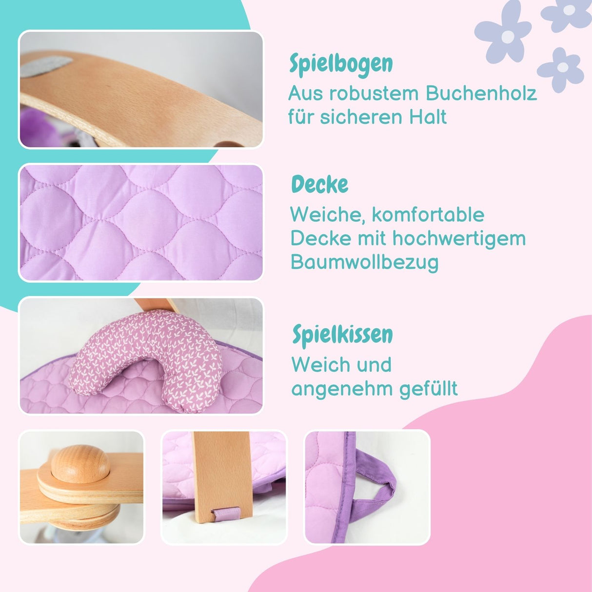 Baby-Spieldecke Spielmatte Krabbeldecke mit Spielbogen Activity Decke
