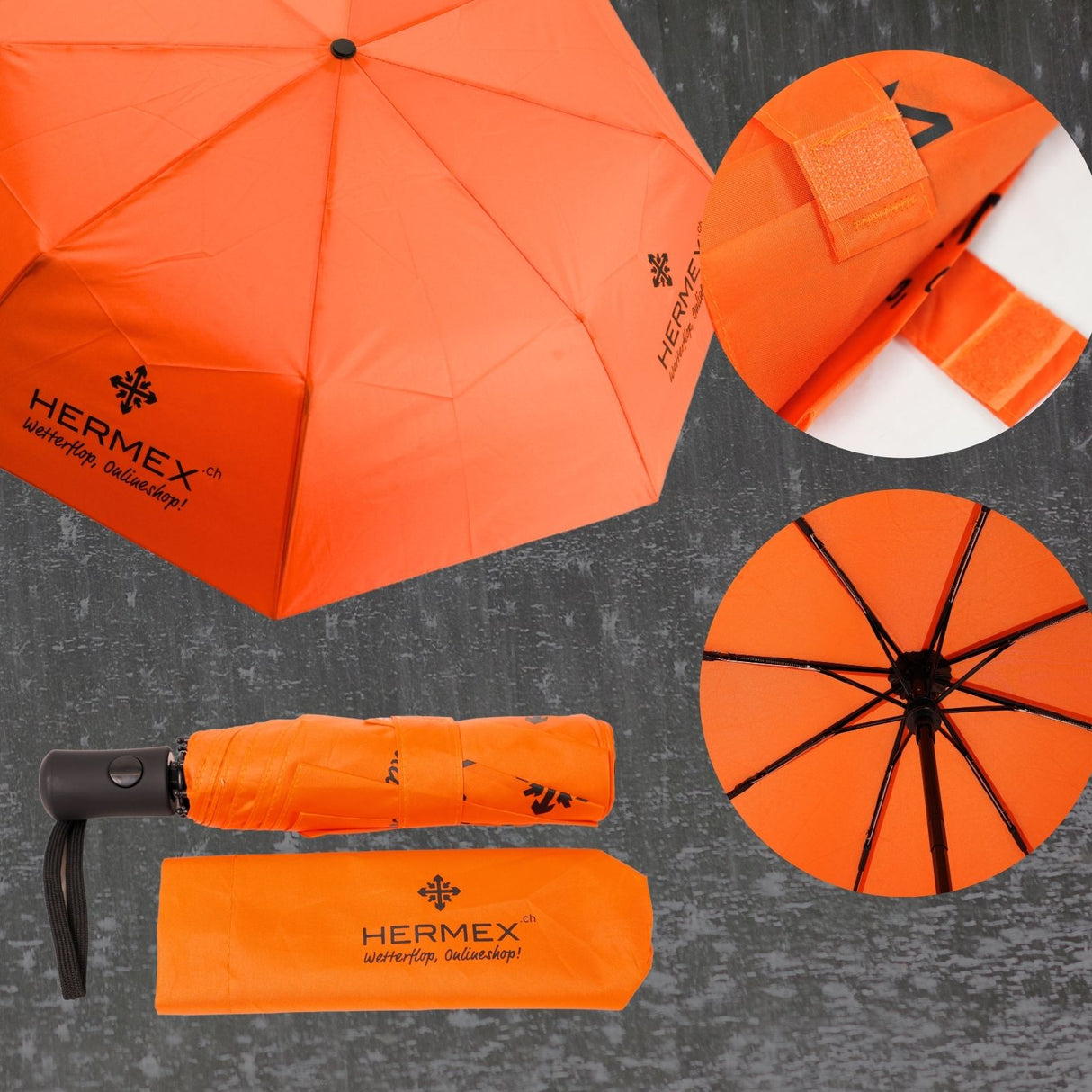 Regenschirm Hermex Reise-Schirm faltbarer Regenschirm
