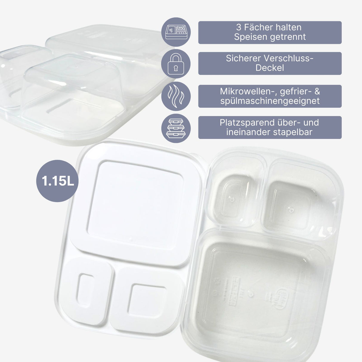 Aufbewahrungsbox Lunchbox Vorratsdose Meal-Prep Box Frischhaltedose