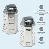 XL Edelstahl-Küchenreibe Gemüsereibe Sechskantreibe Standreibe Handreibe