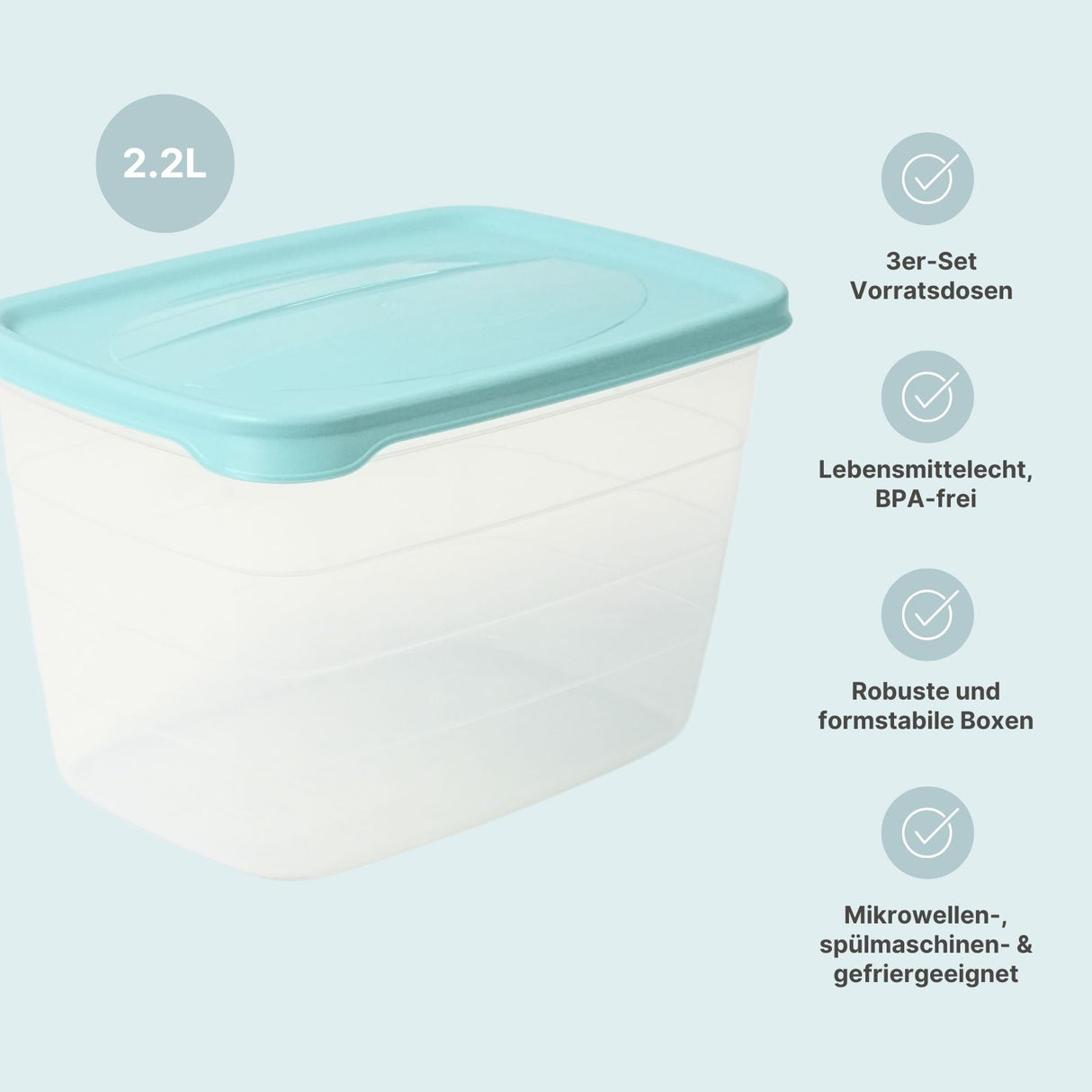 3er-Set Meal-Prep-Dosen Aufbewahrungsdosen Frischhaltedosen Boxen