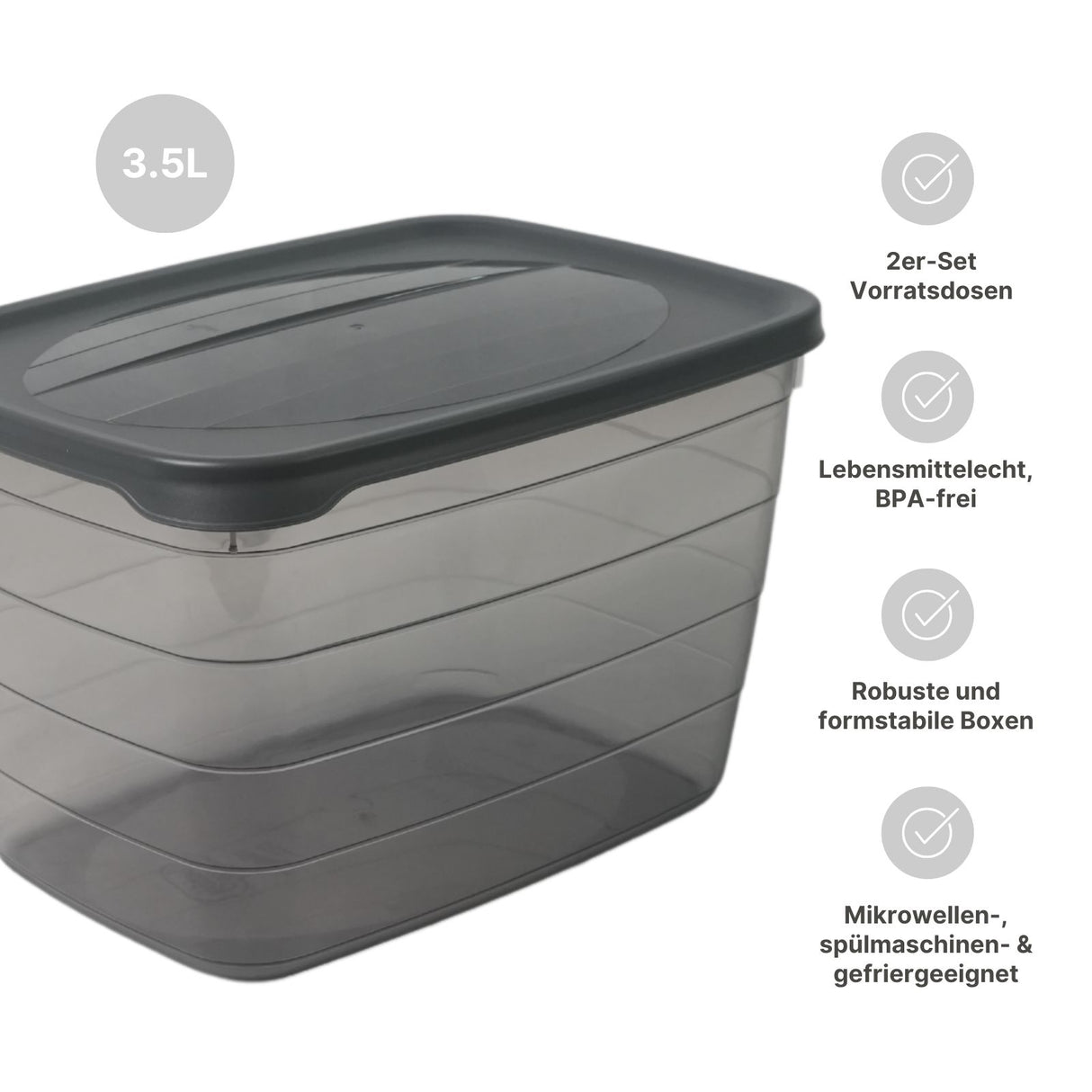 2er-Set Frischhaltedosen Meal-Prep-Dosen Aufbewahrungsdosen Boxen