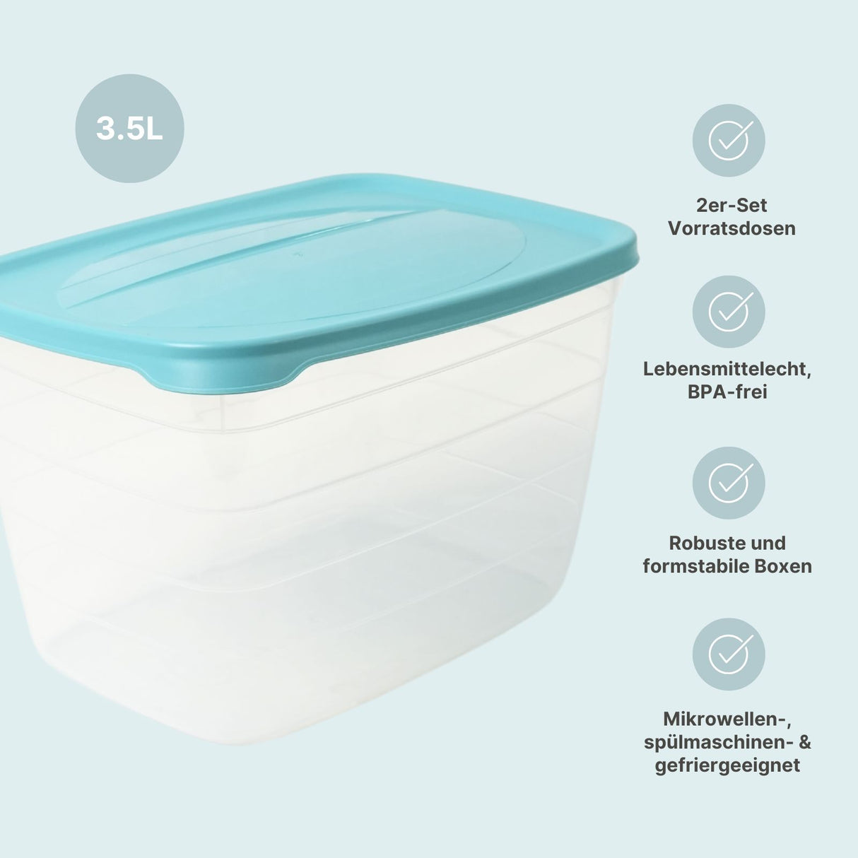 2er-Set Frischhaltedosen Boxen Meal-Prep-Dosen Aufbewahrungsdosen