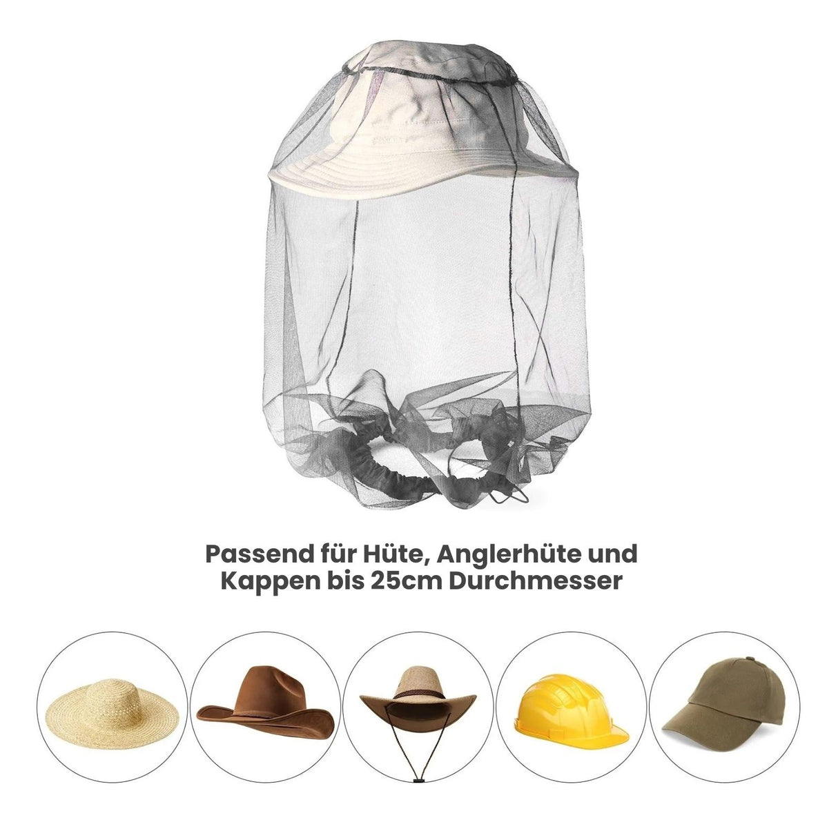 Moskitonetz Mückenschutz Kopfnetz Insektenschutznetz Netzhaube