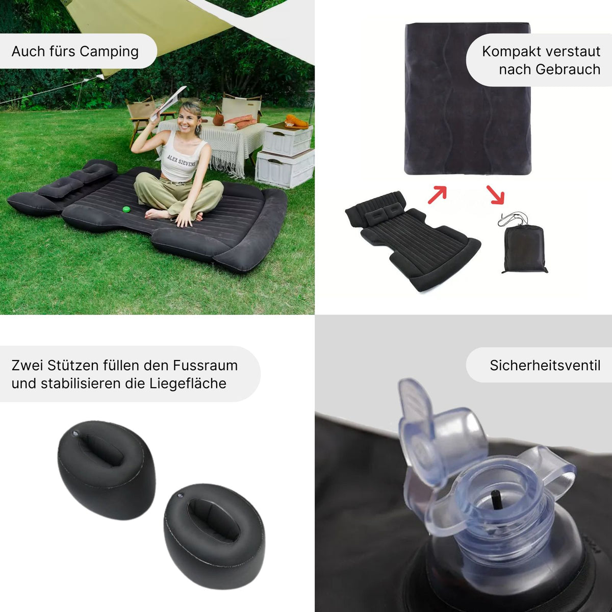 Luftbett Set für Autorücksitz Aufblasbares Auto-Bett Auto-Luftmatratze –