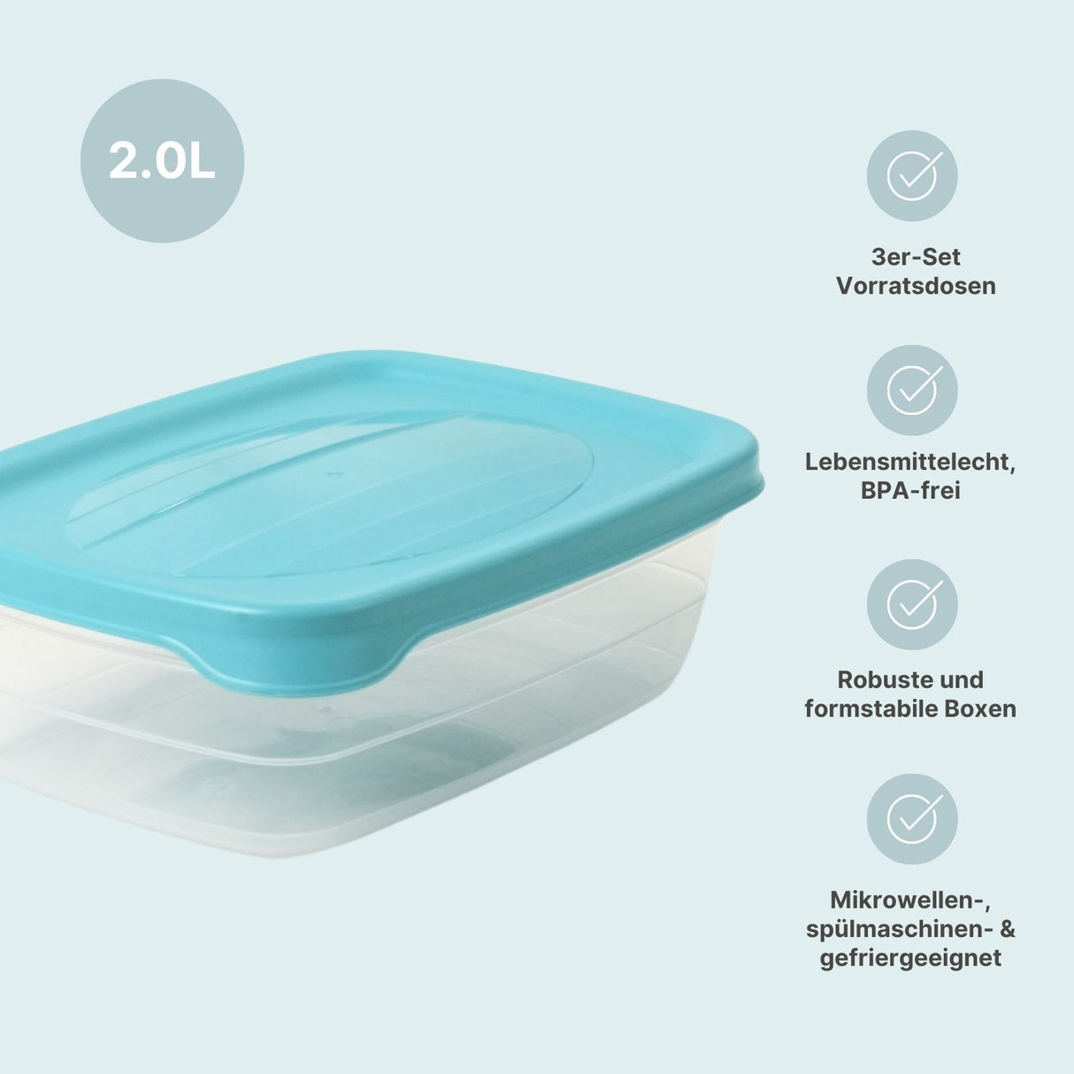 3er-Set Boxen Frischhaltedosen Aufbewahrungsdosen Meal-Prep-Dosen