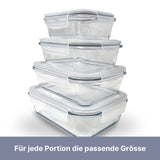 4er-Set Glas-Vorratsbehälter Frischhaltedosen Vorratsdosen Behälter