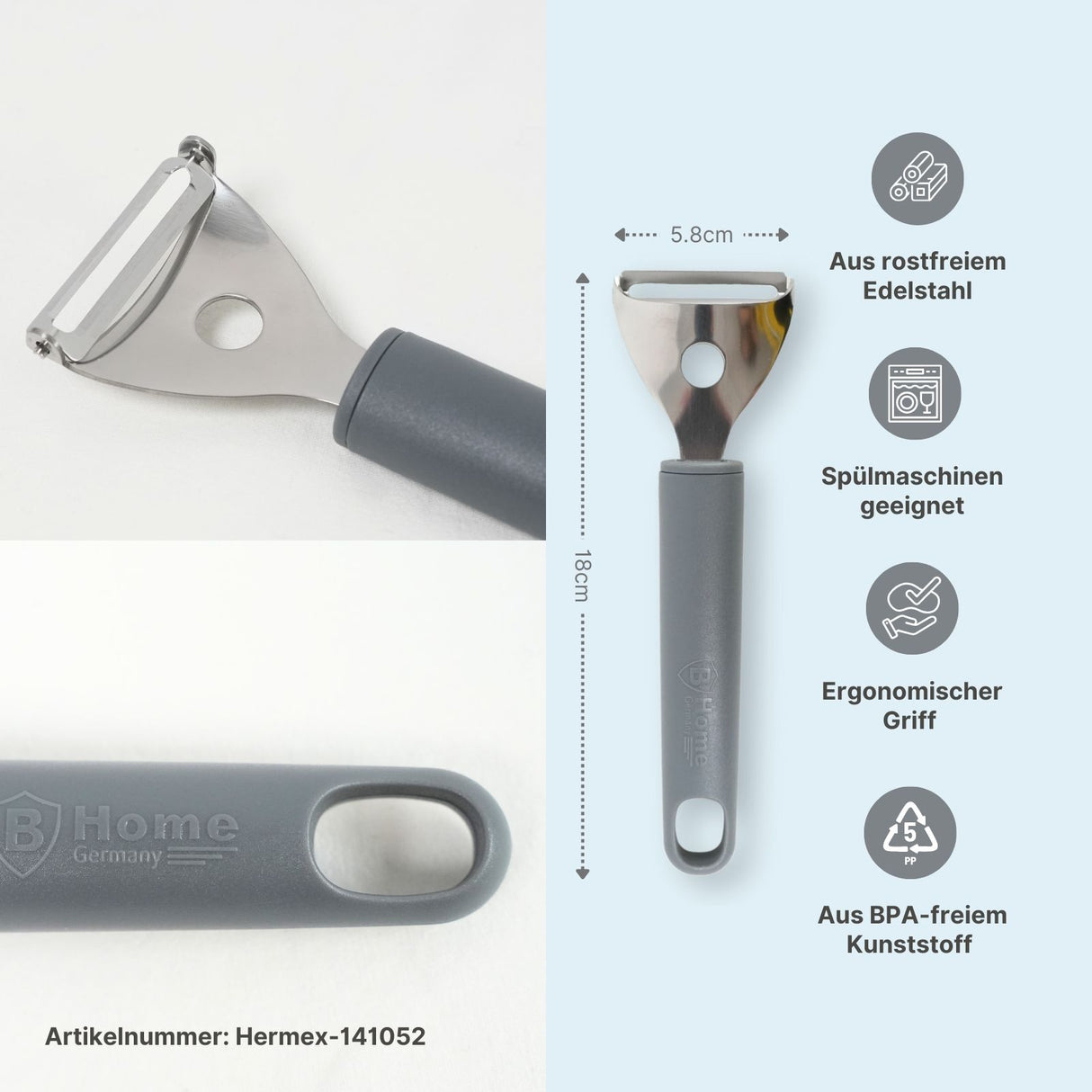 3-tlg. Set Sparschäler und Käsehobel Küchenwerkzeug Edelstahl-Schälset