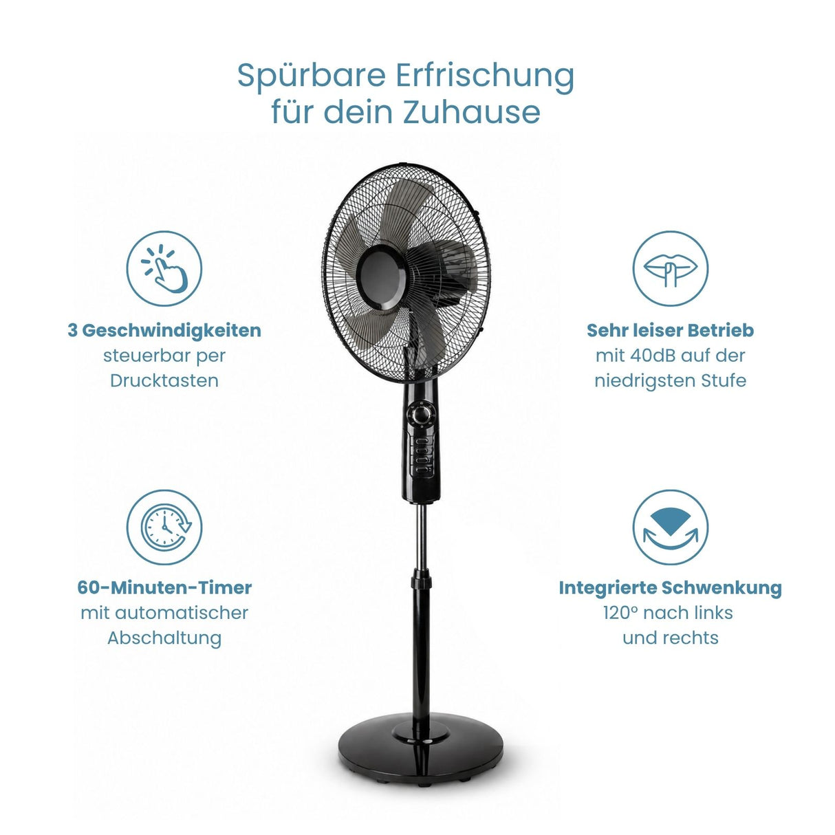 Standventilator Ventilator mit Standfuss Raumventilator Standlüfter