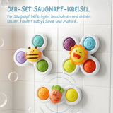 3er-Set Saugnapf-Kreisel Badespielzeug Fidget Spinner Babyspielzeug