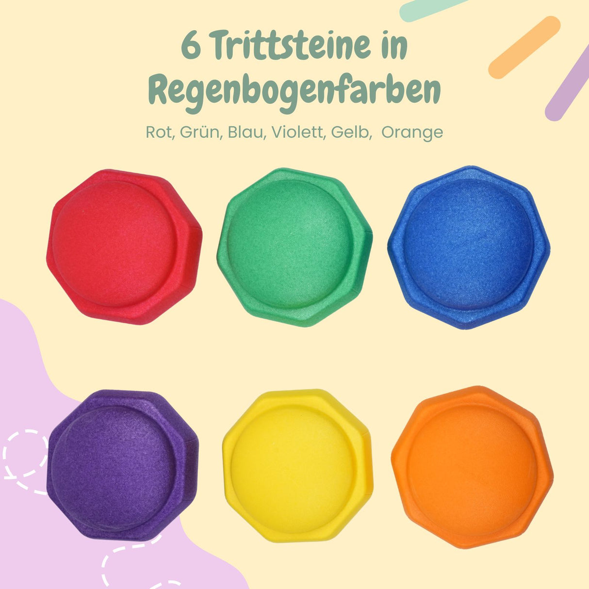 Holz-Balancierbrücken mit Motoriksteinen Balancier-Set mit Trittsteinen