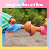 7-tlg. Puppenfamilie aus Holz Holzpuppen Biegepuppen Kinderspielzeug