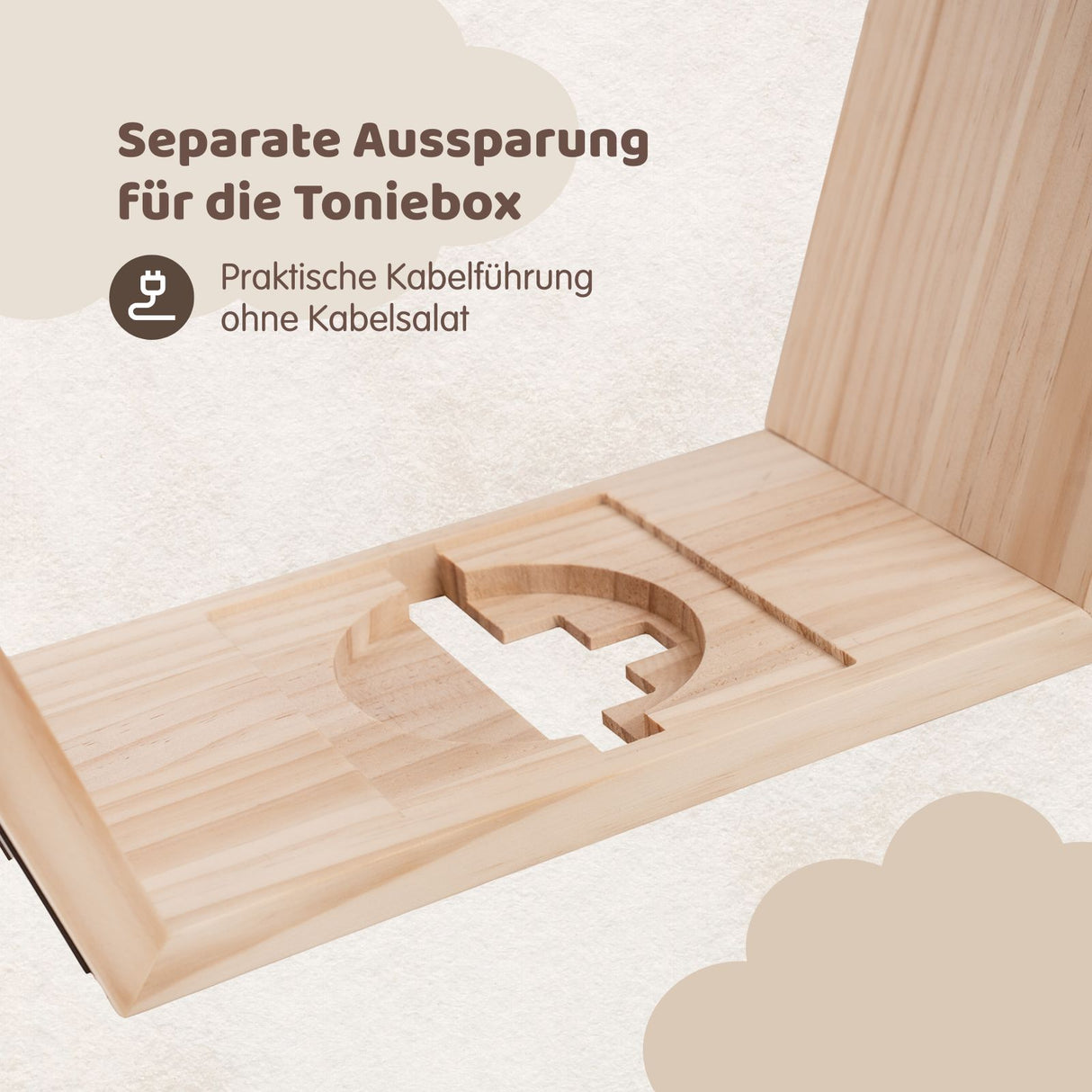 Pentagon-Holzregal für Toniebox und Toniefiguren Spielzeug-Regal