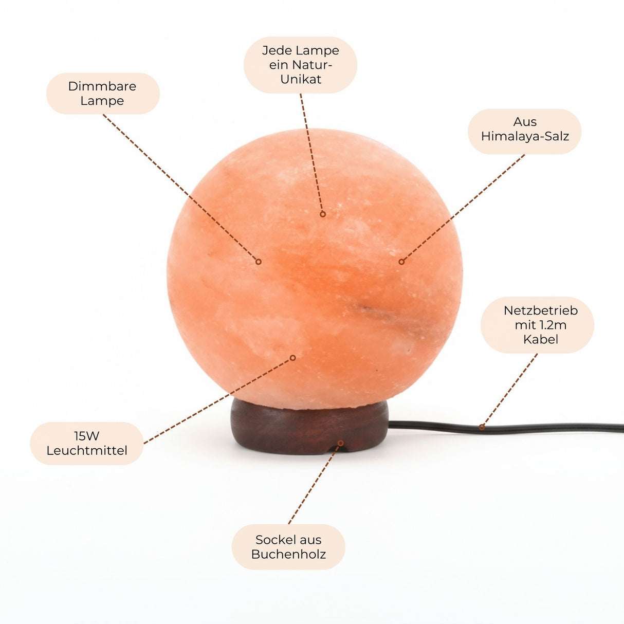 Himalaya-Salzlampe Salzkristalllampe Dekotischlampe Kristallsalzleuchte