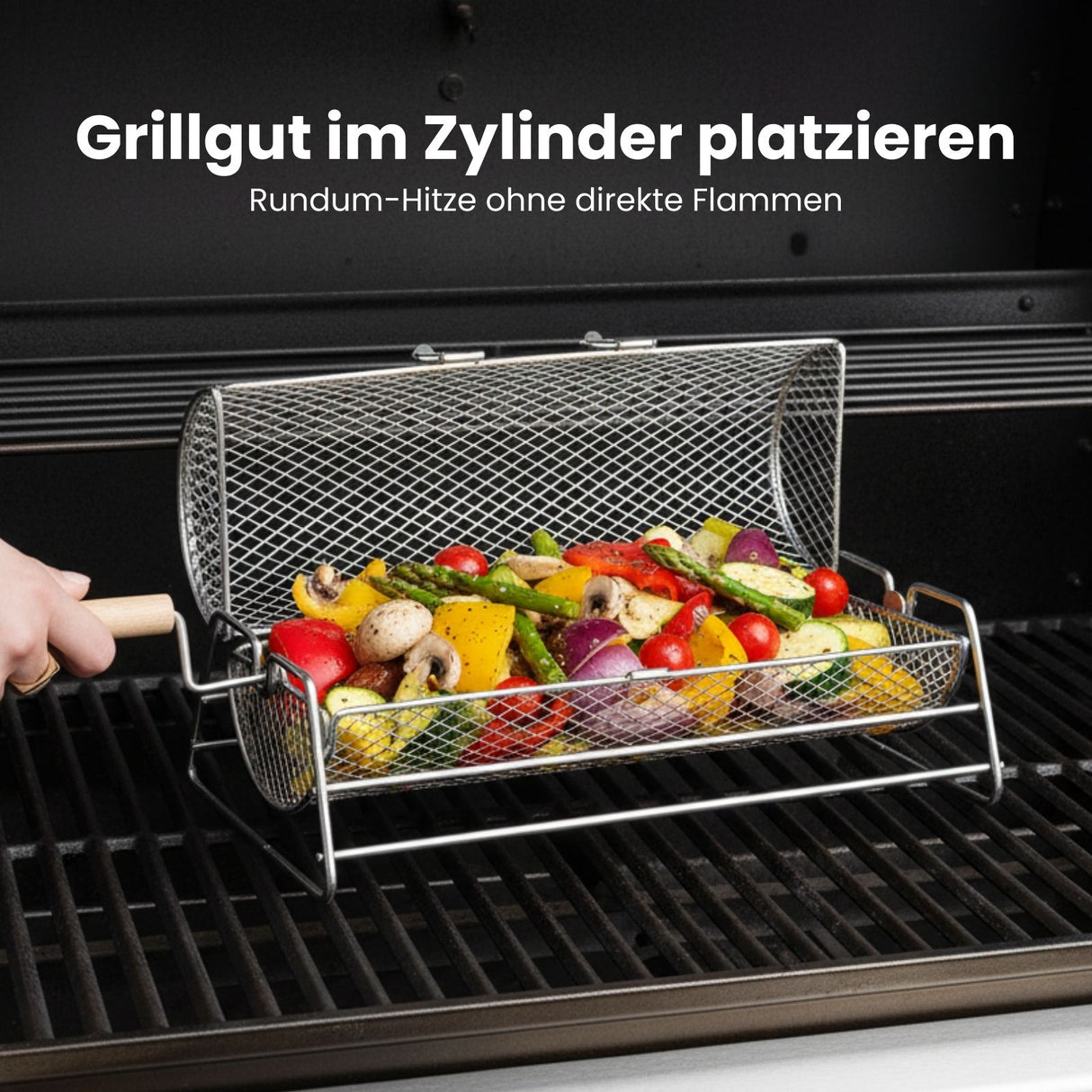 Grillkorb BBQ-Grillkorb Drehspiess-Korb Grillzylinder Grilltrommel