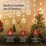 LED Weihnachtslichterkette 3m Sternen-Lichterkette mit Schneeflocken