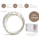 LED Kupferdraht-Lichterkette 2m Deko-Lichter Weihnachtslichterkette