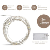 Deko-Lichter 2m LED Kupferdraht-Lichterkette Weihnachtslichterkette