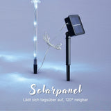 4er-Set LED Solar-Bodenlicht Schneeflocken-Lichterkette Solarleuchte