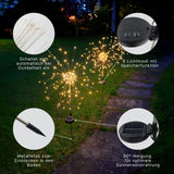 2er-Set LED Solar-Feuerwerkslichter Lichterkette Gartenleuchte Deko