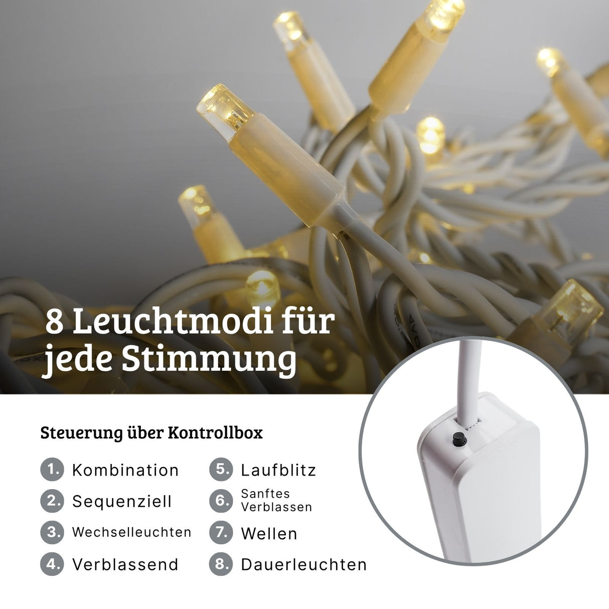 LED Lichterkette 9.4m Gartenbeleuchtung Weihnachtsdeko Outdoor-Lichter