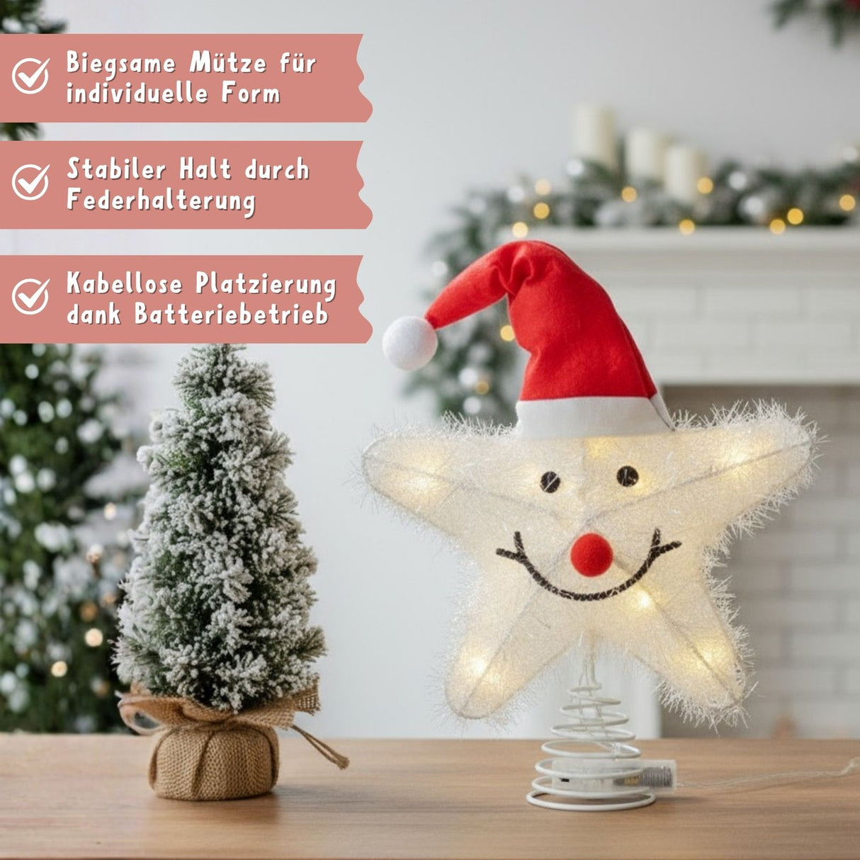 Christbaumspitze Weihnachtsbaumschmuck Weihnachtsdeko LED-Stern