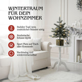 Weihnachtsbaum 45cm mit Schnee und LED Kunsttanne Tisch-Christbaum