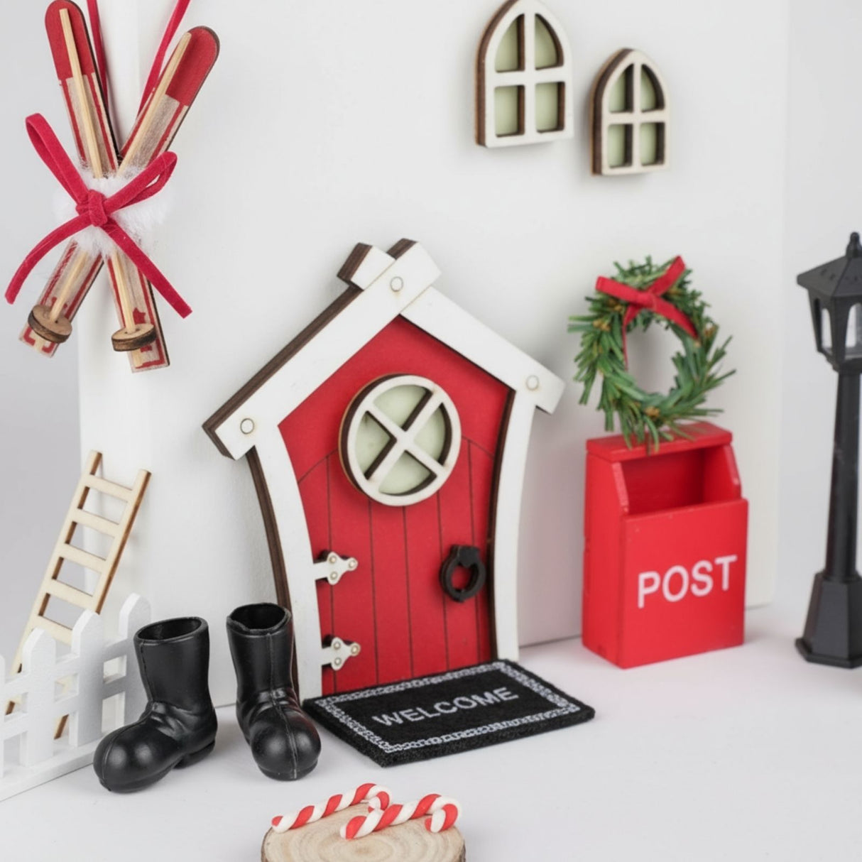 24-tlg. Wichteltür-Set Miniaturwelt Weihnachtsdeko Elfentür-Zubehör