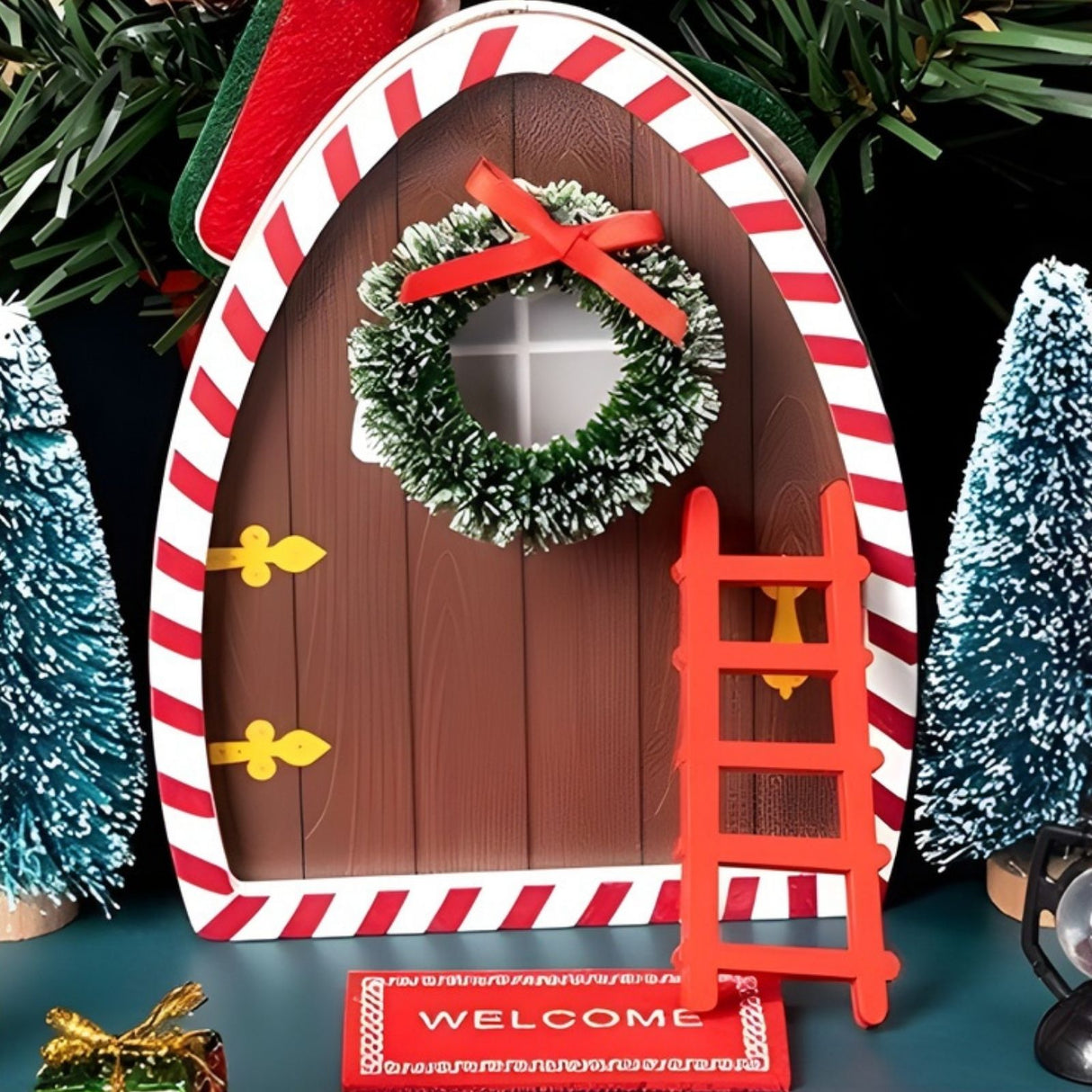 22-tlg. Wichteltür-Set Weihnachtsdeko Miniaturwelt Elfentür-Zubehör