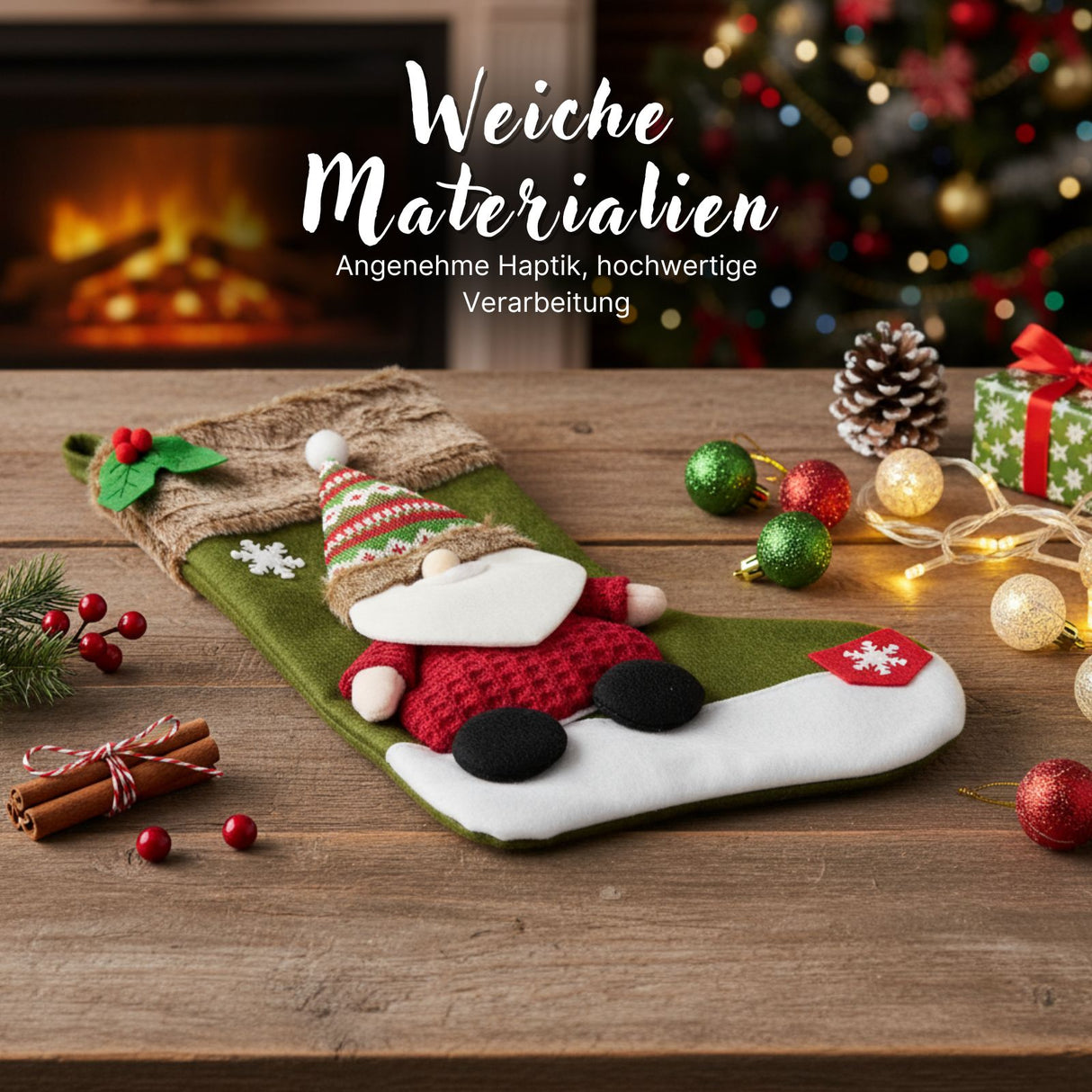 Weihnachtsstrumpf Nikolausstrumpf Weihnachtsstiefel Weihnachtsdeko