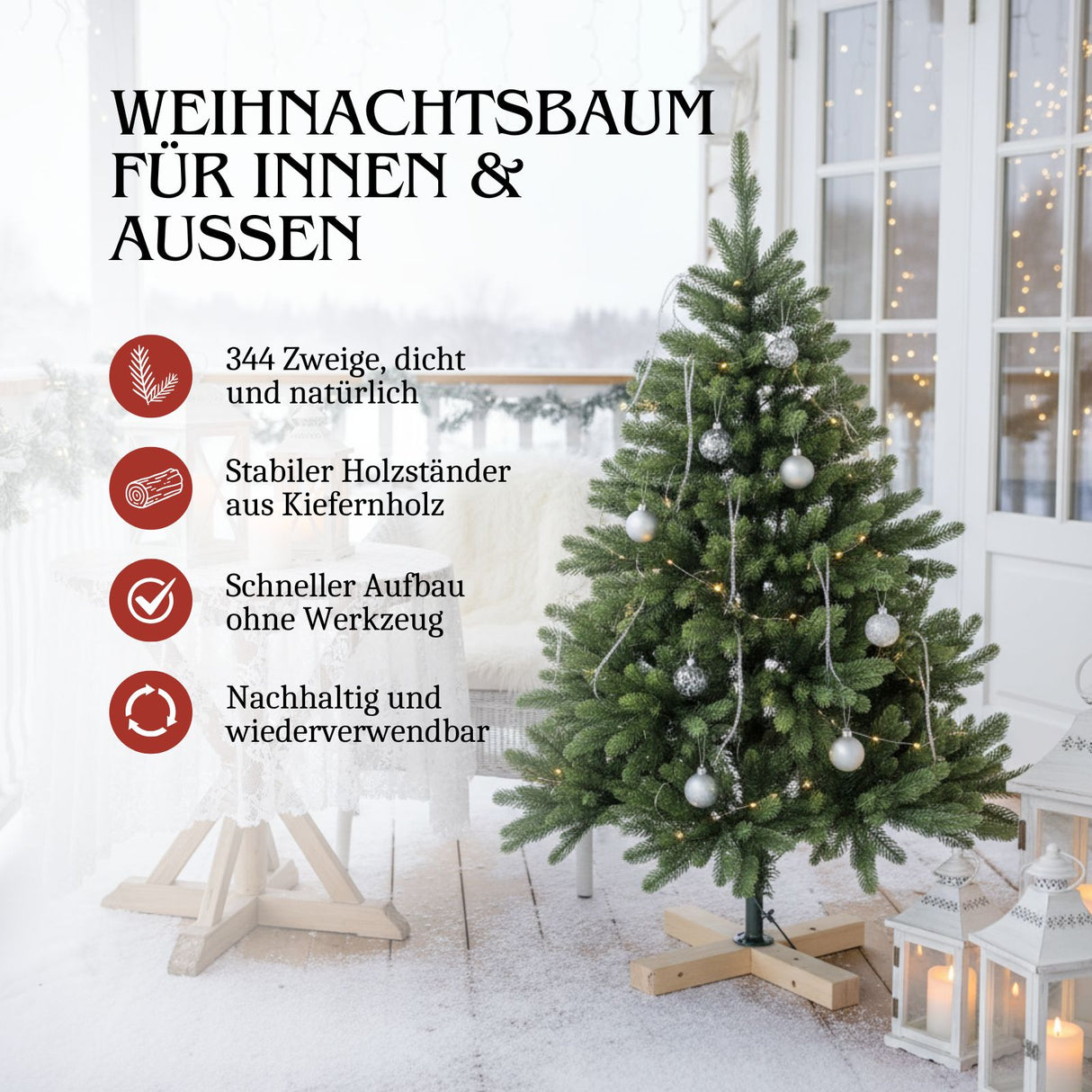 Weihnachtsbaum 120cm Kunsttanne Christbaum Tannenbaum Tanne Xmas-Baum