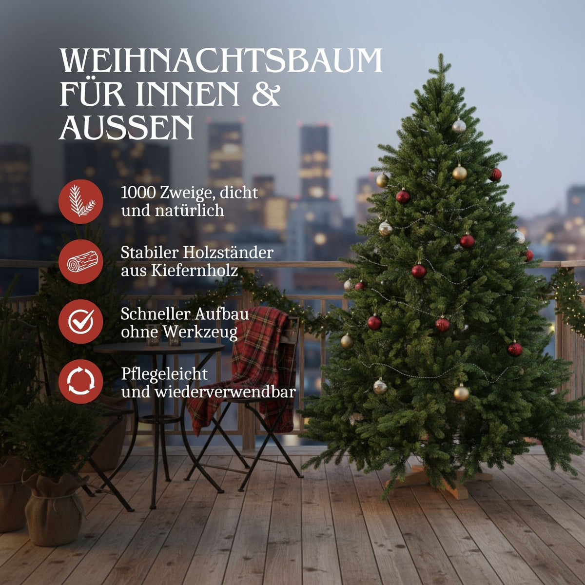 Weihnachtsbaum 180cm mit Tasche Christbaum Tannenbaum Tanne Xmas-Baum