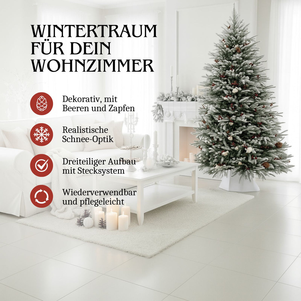 Weihnachtsbaum 210cm mit Schnee Christbaum Tannenbaum Kunsttanne